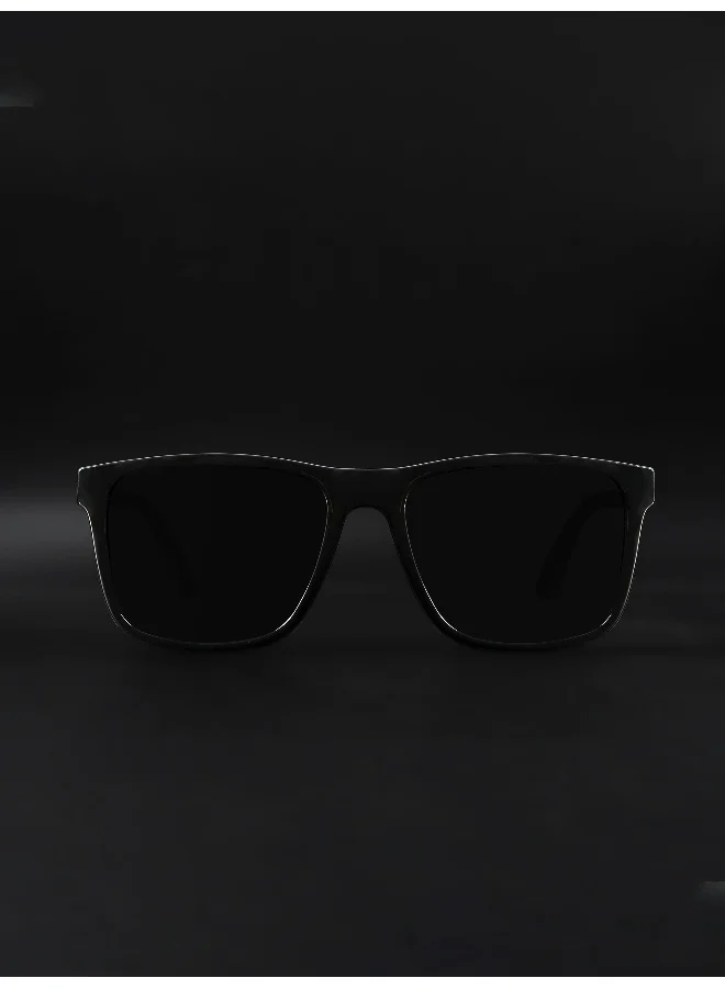 Woggles Black Polarized Square Sunglasses