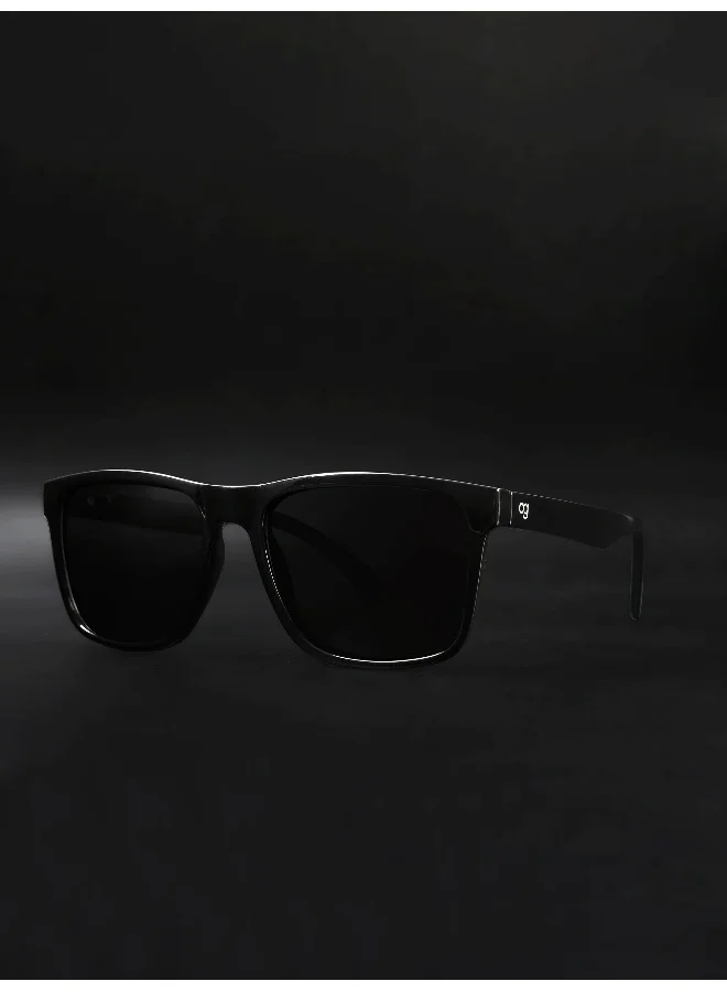Woggles Black Polarized Square Sunglasses