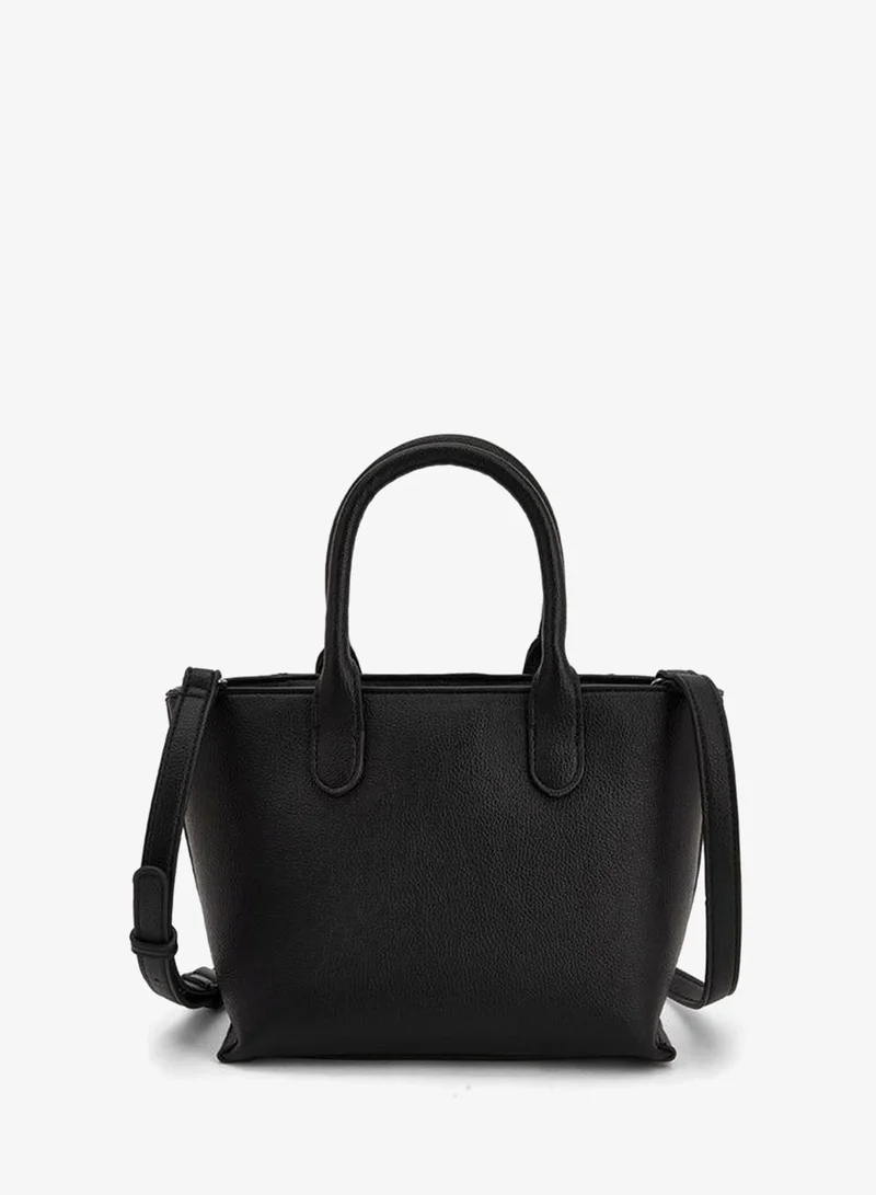 Celeste BLACK Textured Tote Bag With Double Handle for Women | Best Price UAE