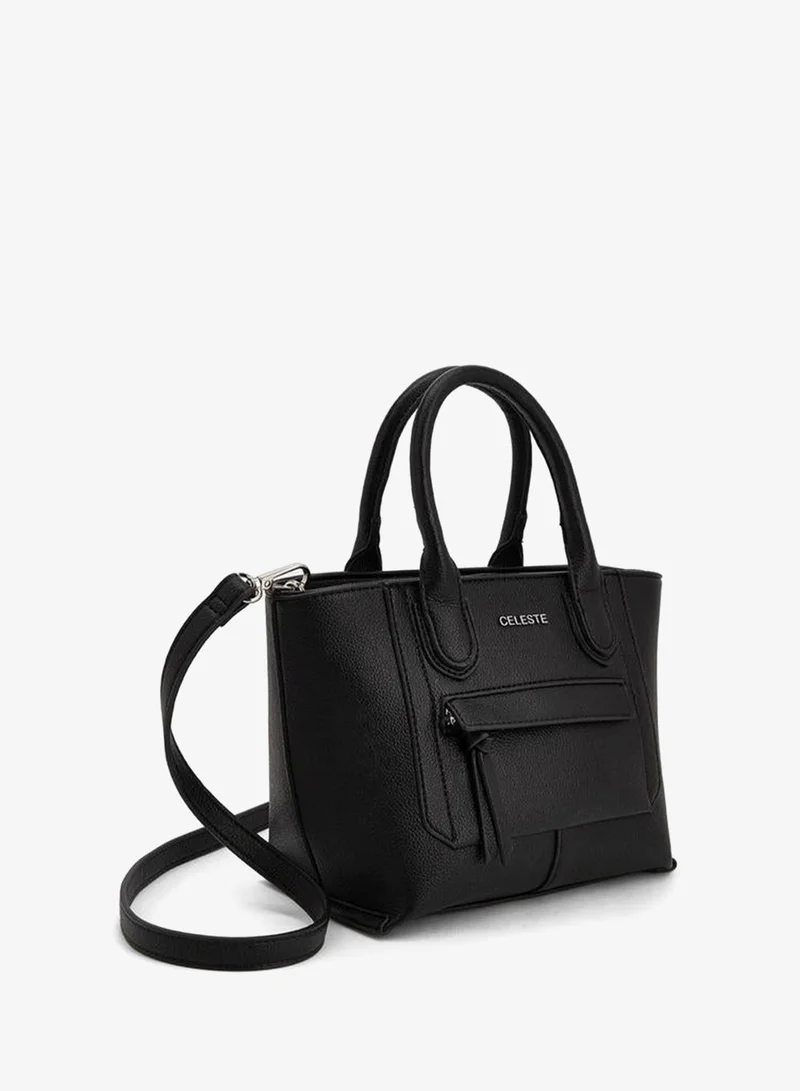 Celeste BLACK Textured Tote Bag With Double Handle for Women | Best Price UAE