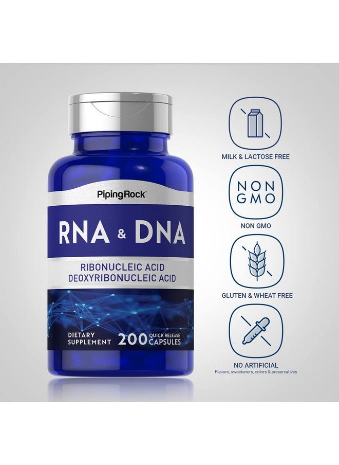 Piping Rock - Rna Dna Supplement ; 200 Capsules ; Ribonucleic Acid & Deoxyribonucleic Acid ; Nongmo Gluten Free - Image 1