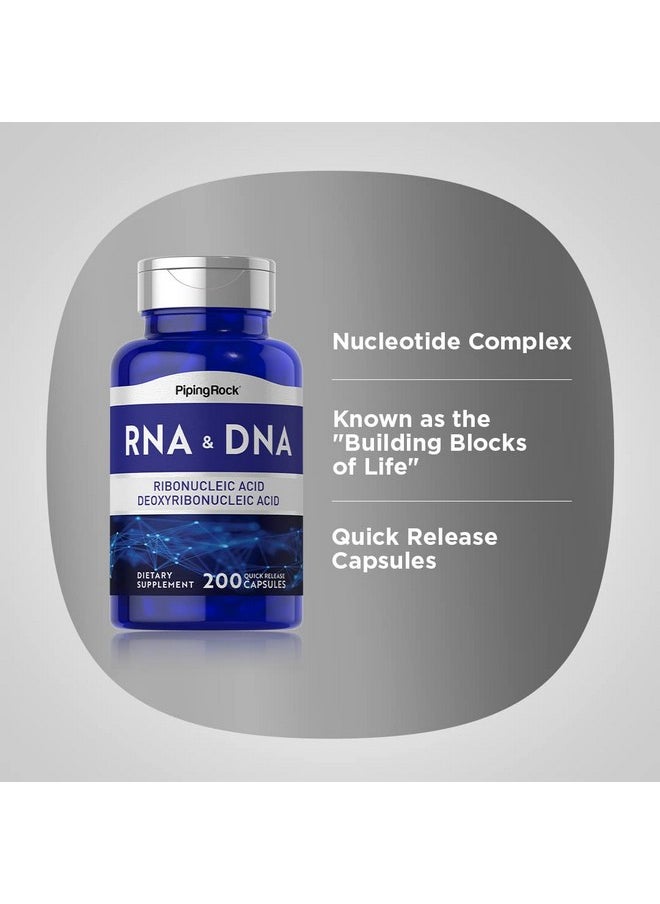 Piping Rock - Rna Dna Supplement ; 200 Capsules ; Ribonucleic Acid & Deoxyribonucleic Acid ; Nongmo Gluten Free - Image 1