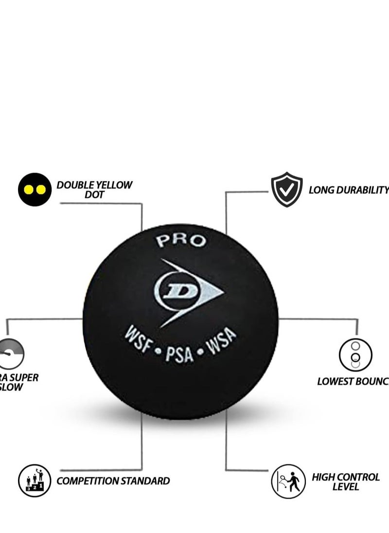 Dunlop Sports DUNLOP Pro Double dot  Rubber Squash Ball  - Image 4