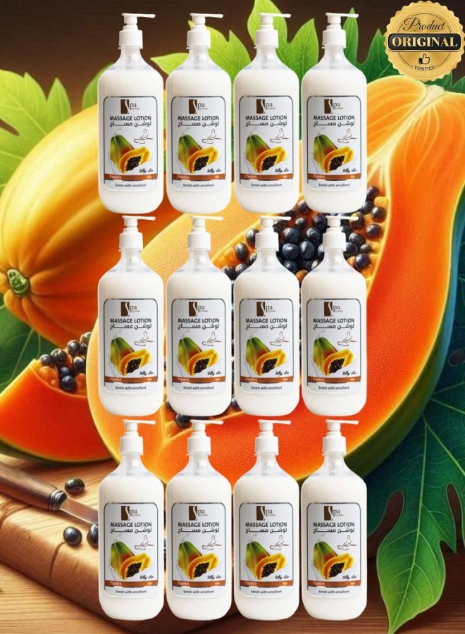 Spa System 12 Pieces Massage Lotion Papaya Enrich With Emolient - Image 1