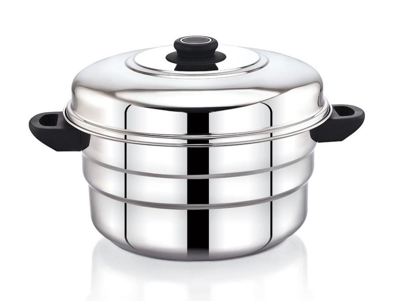 Diamond Diamond Stainless Steel Multi Steamer Pot (3 Idli Plates/21 Idlis, 1 Mini Idli Plate/And 1 Multi-Purpose Steamer/Idiyappam Steamer Plate)(21 Idli)., 5.8 Litre - Image 2