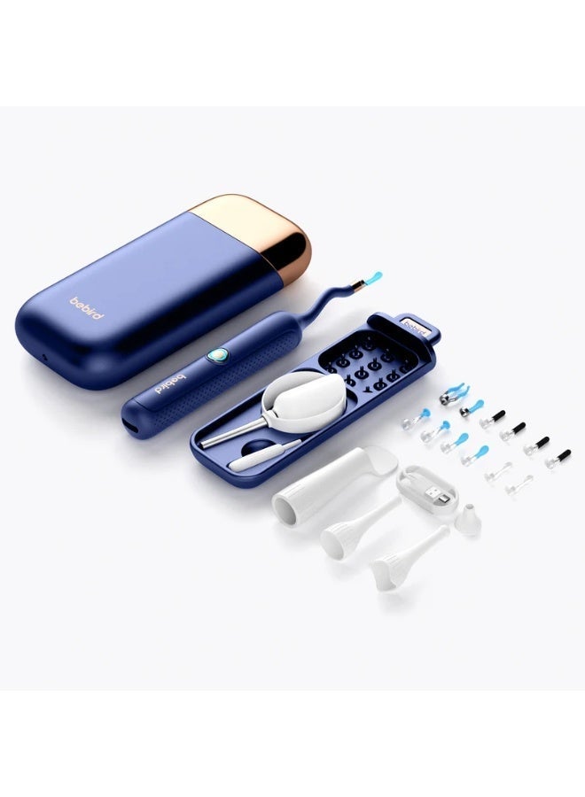 بيبيرد جهاز Bebird EarSight 3 Plus لتنظيف الأذن بصرياً، مزود بكاميرا عالية الدقة (HD) وإضاءة LED؛ طقم لاسلكي (عبر WiFi) لفحص الأذن وإزالة الشمع، يشتمل على أدوات متعددة الوظائف (ملاعق ومجسات وملقط) ومناسب لجميع أفراد الأسرة - لون أزرق داكن. - Image 4