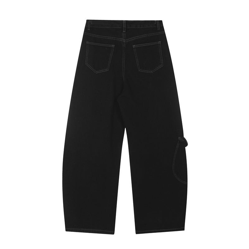 Unisex Classic Denim Jeans Loose Fit Daily Outdoor Wear - Image 5