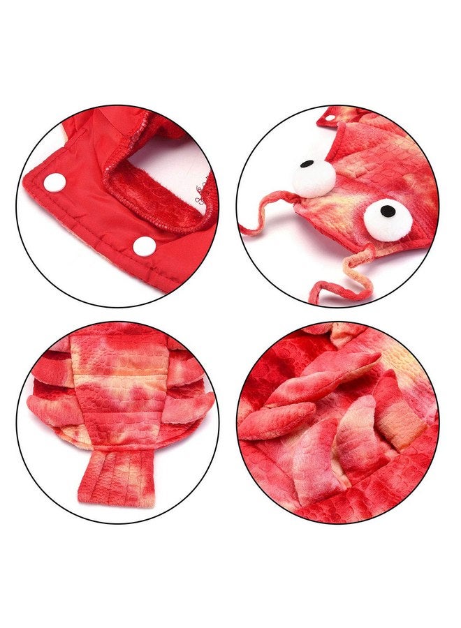 Mogoko Dog Cat Lobster Costume, Pet Halloween Cosplay Dress, Puppy Red Hoodie Warm Outfits Clothes(XL Size) - Image 3
