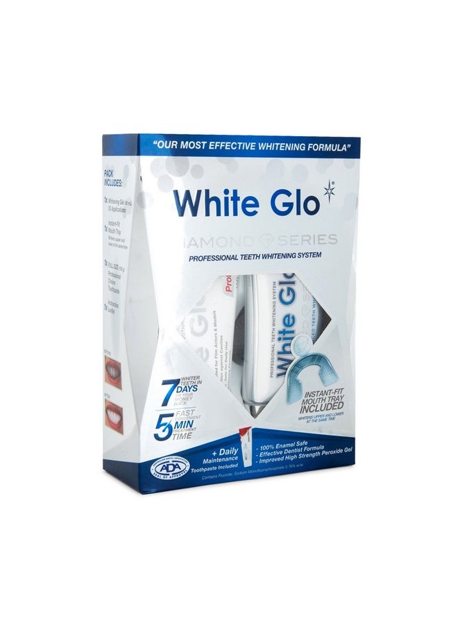 White Glo - White Glo Diamond Series Advanced Whitening System with Bonus Whitening Toothpaste, 35 Count - Image 1