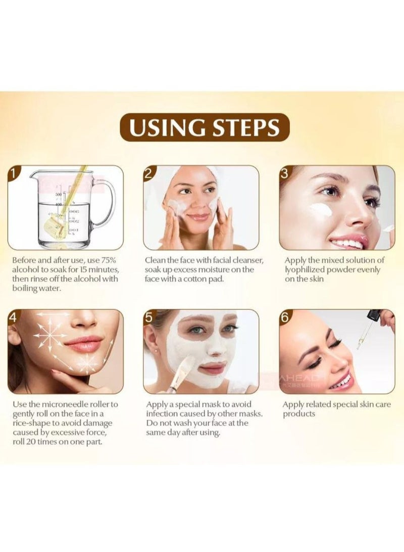 أسطوانة ديرما الفاخرة للوجه مقاس 0.5 مم مع 192 إبرة دقيقة من التيتانيوم للبشرة للوجه والجسم واللحية ونمو الشعر - Image 5