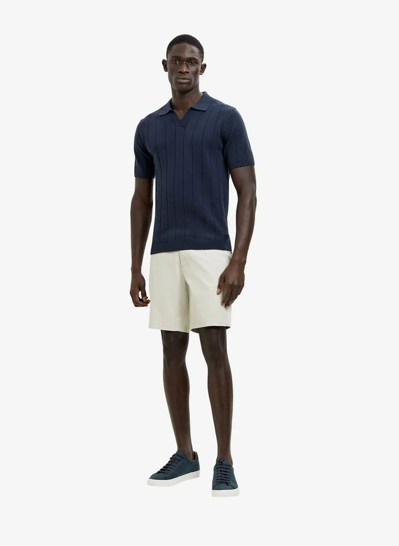 French Connection Men's Navy Ss Trophy With Tipping Collar T-Shirt