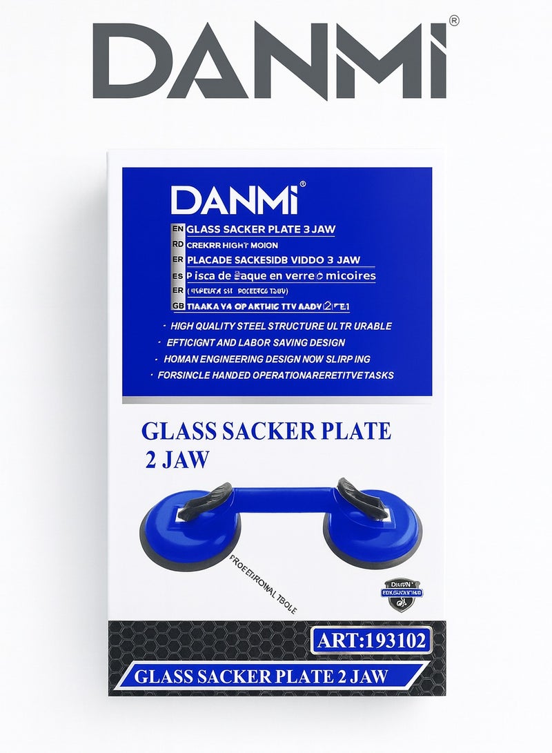 DANMI Double Suction Cup Glass Lifter – Twin Independent Locking Levers – For Glass, Mirrors, Tiles & Smooth Surfaces – Blue/Black – ART:193102 - Image 4