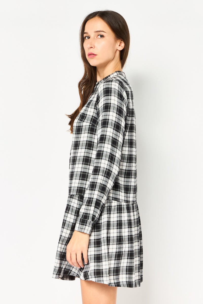 GAP Women Checkered Mini Dress, Multicolor - Image 2