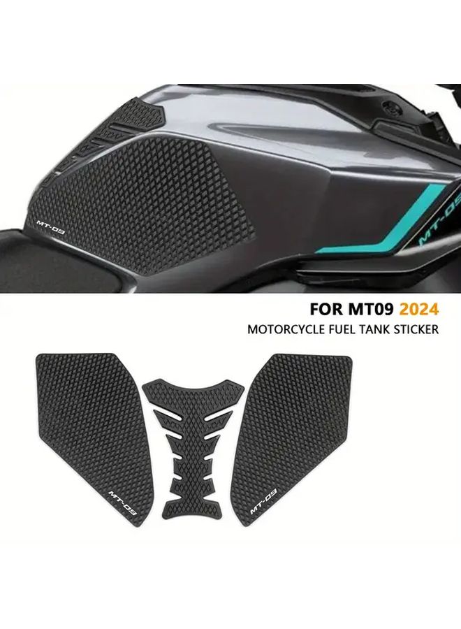 Black Motorcycle Tank Pad Protector Sticker Traction Grip For MT 09 MT09 MT 09 2024 - Image 1