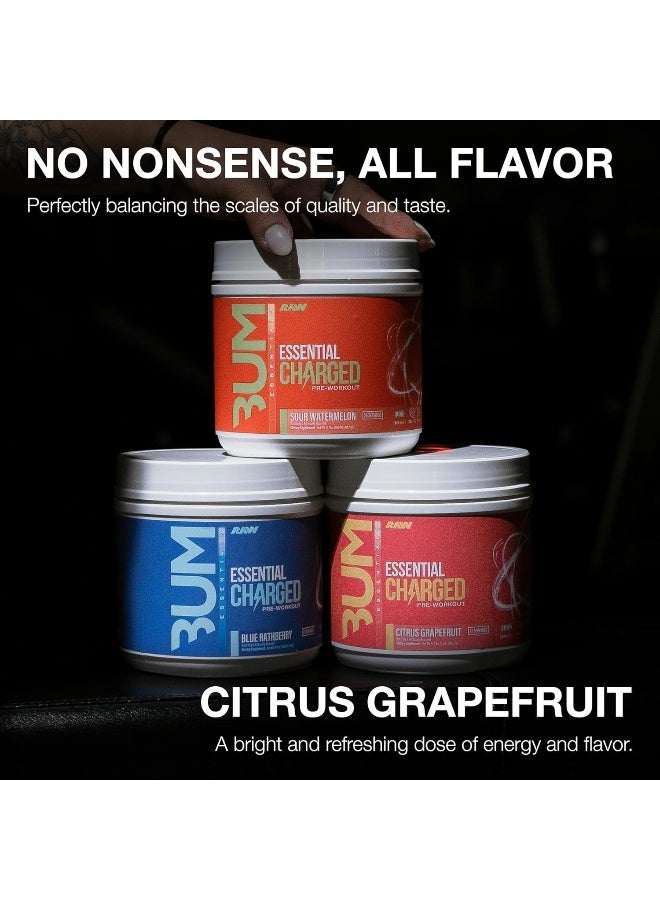 Raw RAW Pre-Workout Powder, Essential CHARGED (Citrus Grapefruit) - Preworkout Supplement for Men, Women - Supports Focus, Mood, Performance - Caffeine, Alpha-GPC, L-Citrulline, Beta Alanine (25 Servings)  - Image 3