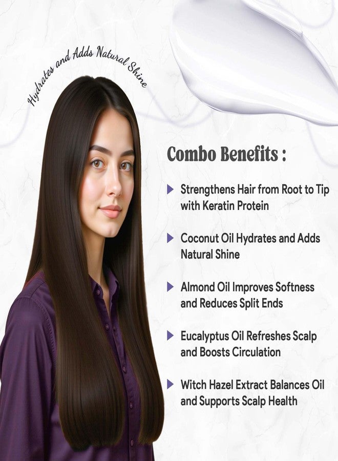 LA'BANGERRY LA’BANGERRY Keratin Protein Hair Care Combo | Shampoo, Conditioner & Serum with Almond Oil & Eucalyptus Oil For Nourishing, Strengthening & Anti-Frizz Formula (Pack Of 3) - Image 4