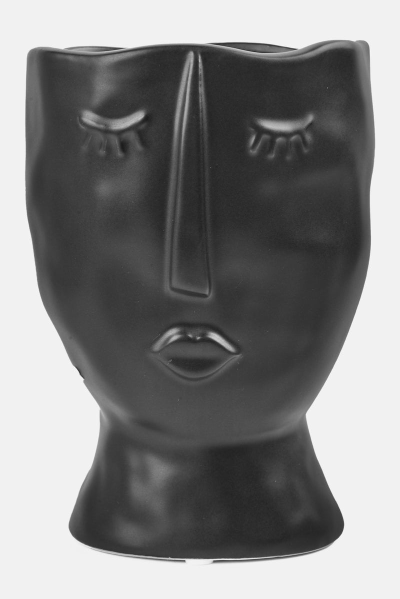 Muy Mucho Ceramic Fashionable Flower Vase, Black  - Image 1