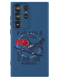 Protective Slim Fit Case Liquid Silicone Cover with Full Body Protection Anti-Scratch Shockproof Case For Samsung Galaxy S24 Ultra (Blue) - Parkour special events