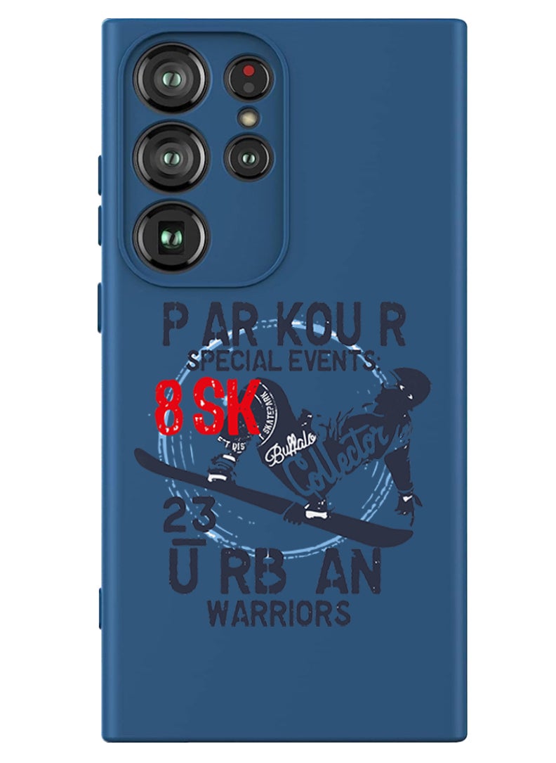 Theodor - Protective Slim Fit Case Liquid Silicone Cover with Full Body Protection Anti-Scratch Shockproof Case For Samsung Galaxy S24 Ultra (Blue) - Parkour special events - Image 1