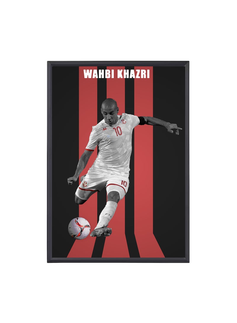 Tunisia Soccer Player Photo Frame Sports Theme Picture Frame Perfect for Football Sports Gifts for Soccer Ball Fans on Birthday Thanksgiving Football Fans Wall Poster Frame - Image 1