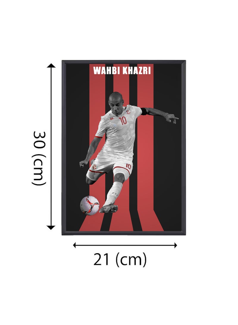 Tunisia Soccer Player Photo Frame Sports Theme Picture Frame Perfect for Football Sports Gifts for Soccer Ball Fans on Birthday Thanksgiving Football Fans Wall Poster Frame - Image 2