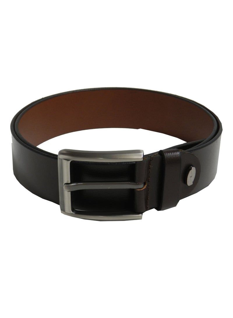 LAVERI LEATHER GENUINE LEATHER 40MM FORMAL AND  AND CASUAL BROWN BELT FOR MENS - Image 3