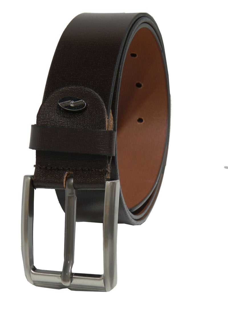 LAVERI LEATHER GENUINE LEATHER 40MM FORMAL AND  AND CASUAL BROWN BELT FOR MENS - Image 4