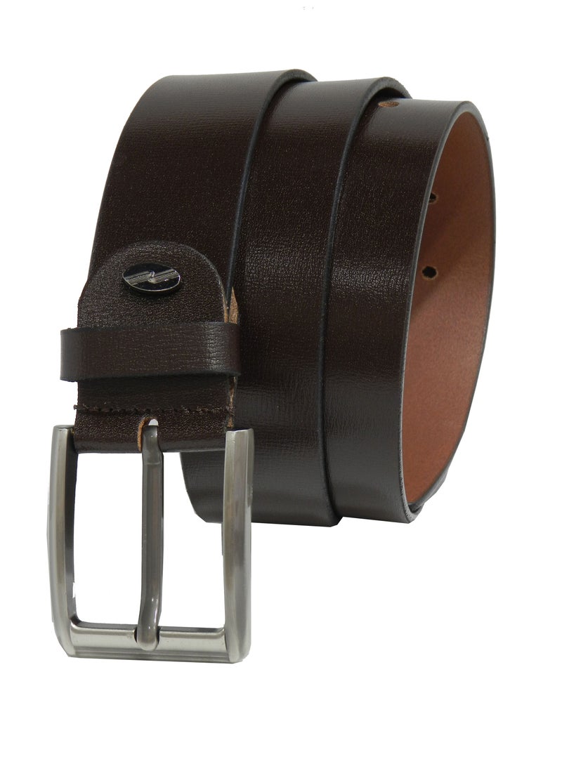 LAVERI LEATHER GENUINE LEATHER 40MM FORMAL AND  AND CASUAL BROWN BELT FOR MENS - Image 2