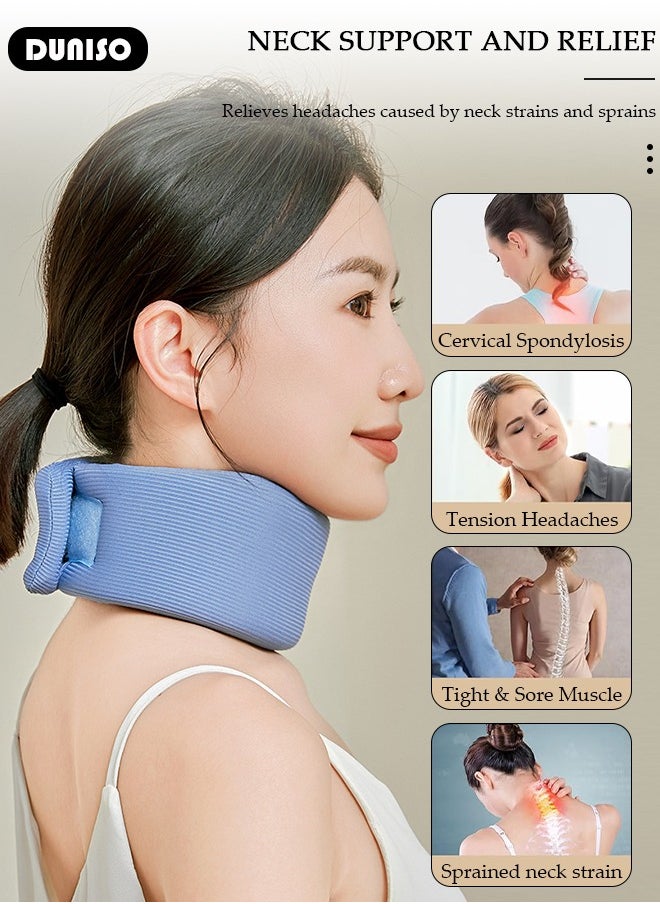 DUNISO Universal Neck Brace for Neck Pain and Support, Adjustable Cervical Collar for Sleeping, Ergonomic Neck Stretcher, Neck Protectors Wraps Keep Vertebrae Stable and Aligned, Cervical Spine Pressure Relief  - Image 3