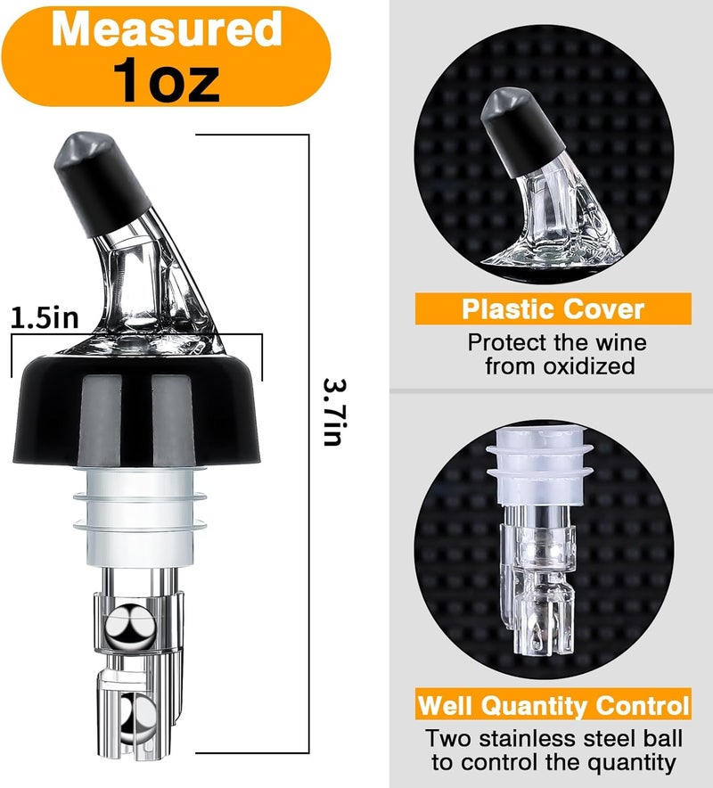 SuproBarware Automatic Measured Bottle Pourer - Quick Shot Spirit Measure Pourer Drinks Wine Cocktail Dispenser Home Bar Tools - 1oz/30ml (24 pack) - Image 2