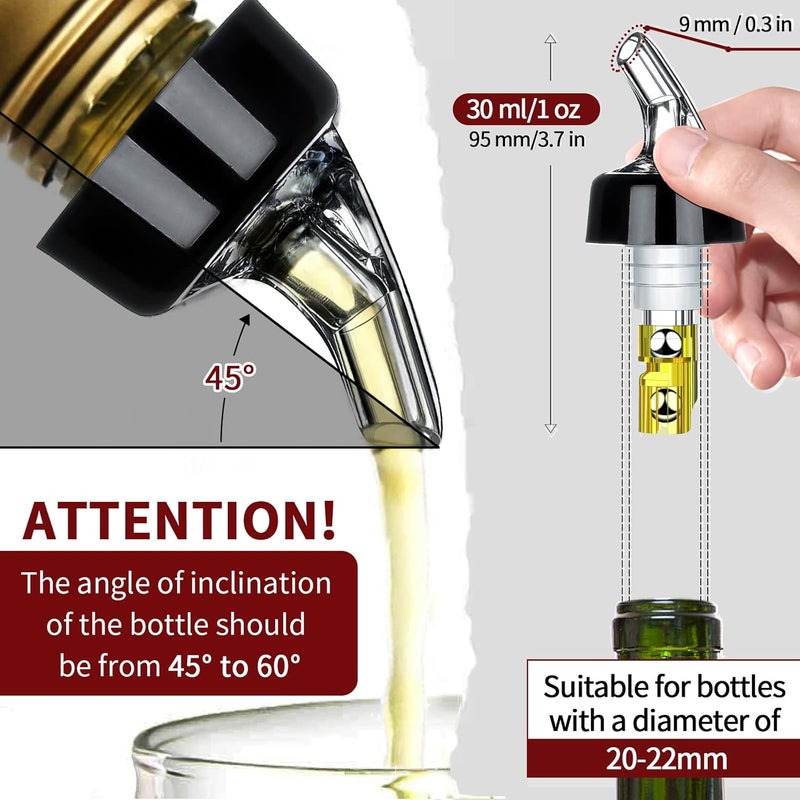 SuproBarware Automatic Measured Bottle Pourer - Quick Shot Spirit Measure Pourer Drinks Wine Cocktail Dispenser Home Bar Tools - 1oz/30ml (24 pack) - Image 5
