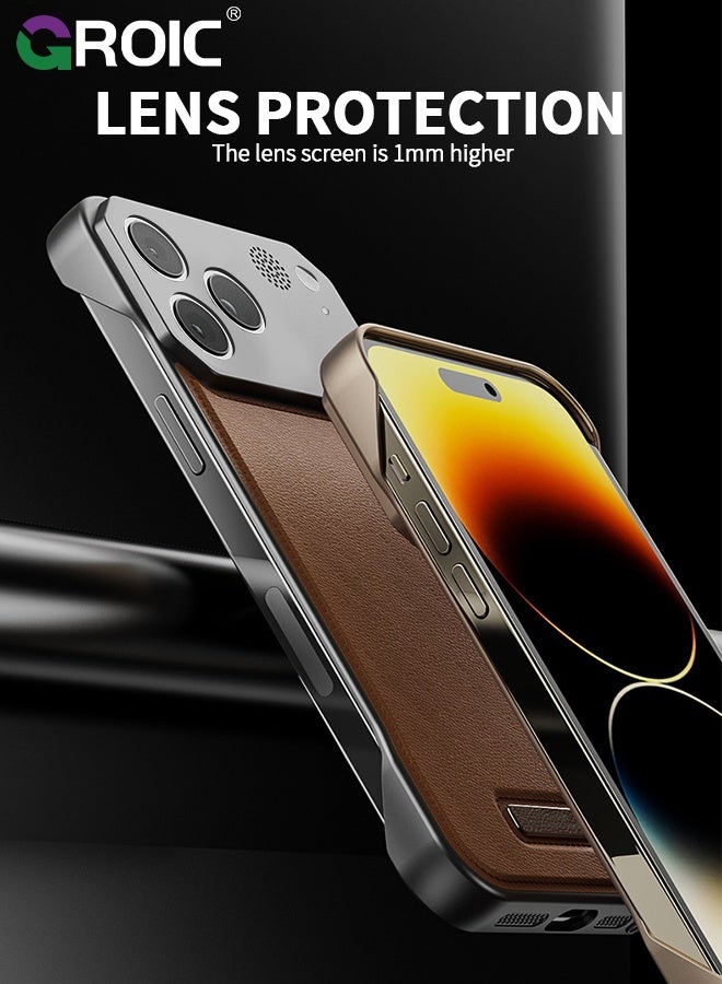 GROIC iPhone 17 Pro Max Case,Luxury Aromatherapy Pu Leather Magnetic Slim Phone Case,Magnetic iPhone 17 Pro Max Phone Cover,Frameless Minimalist Design iPhone 17 Pro Max Phone Shell 6.9inch - Image 5