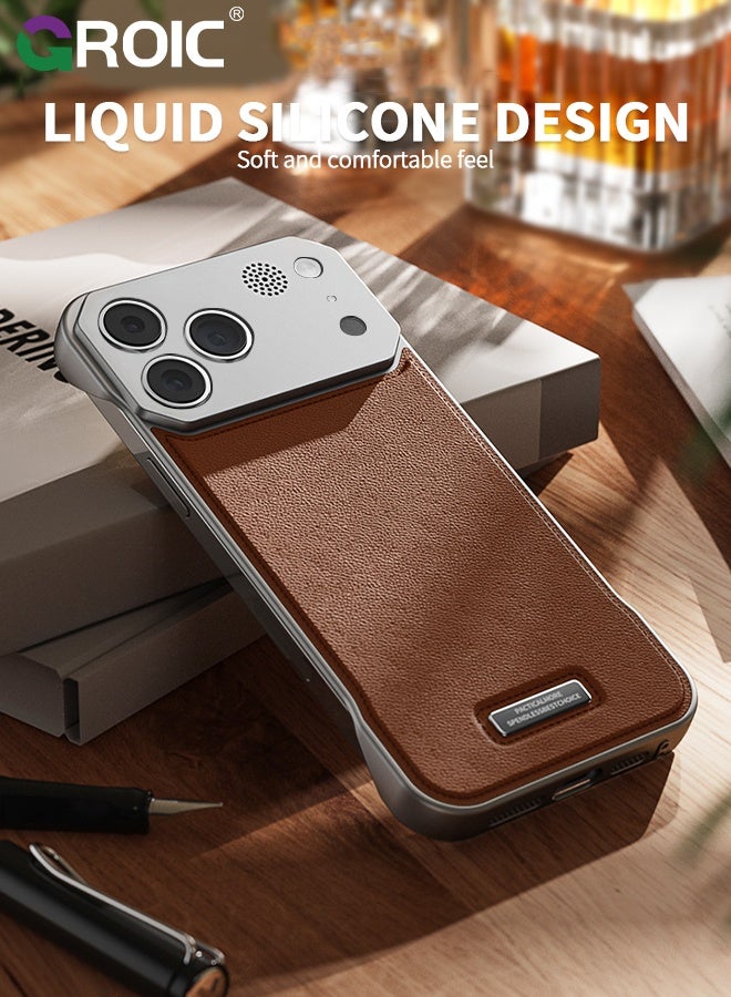 GROIC iPhone 17 Pro Max Case,Luxury Aromatherapy Pu Leather Magnetic Slim Phone Case,Magnetic iPhone 17 Pro Max Phone Cover,Frameless Minimalist Design iPhone 17 Pro Max Phone Shell 6.9inch - Image 4