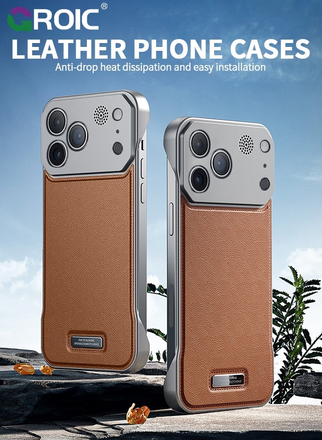 GROIC iPhone 17 Pro Max Case,Luxury Aromatherapy Pu Leather Magnetic Slim Phone Case,Magnetic iPhone 17 Pro Max Phone Cover,Frameless Minimalist Design iPhone 17 Pro Max Phone Shell 6.9inch - Image 2