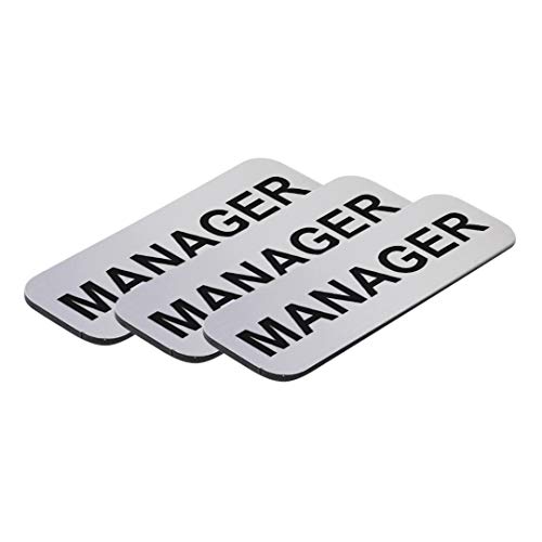 All Quality Badges Manager 1 x 3 Name Tag, Silver (10 Pack) - Image 4