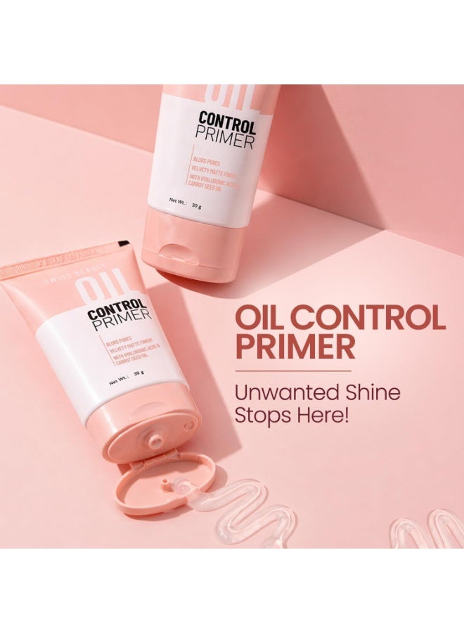 Swiss Beauty Oil Control Face Primer – Matte Finish, Pore Minimizer & Oil Control Primer for Oily Skin – Hyaluronic Acid, Carrot Seed Oil – Vegan, Cruelty-Free, Paraben-Free – 30g - Image 2