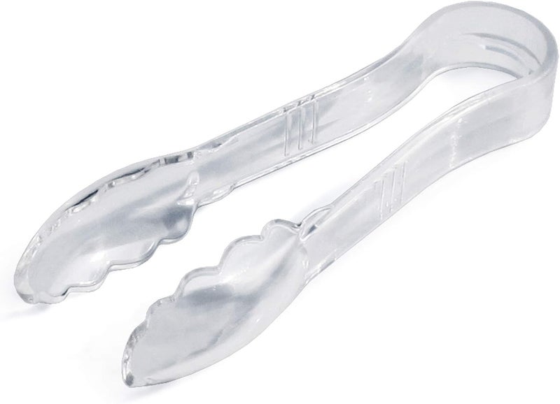 New Star Foodservice Utility Tong, High Heat Plastic, Scalloped, Set of 12 (6-Inch, Clear) - Image 1