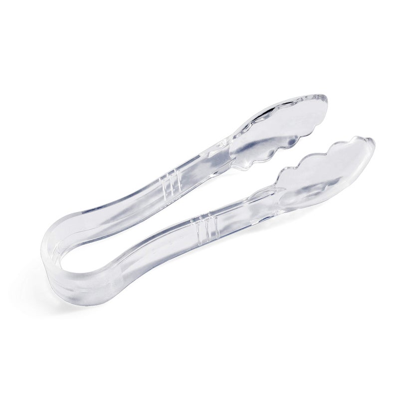 New Star Foodservice Utility Tong, High Heat Plastic, Scalloped, Set of 12 (6-Inch, Clear) - Image 2