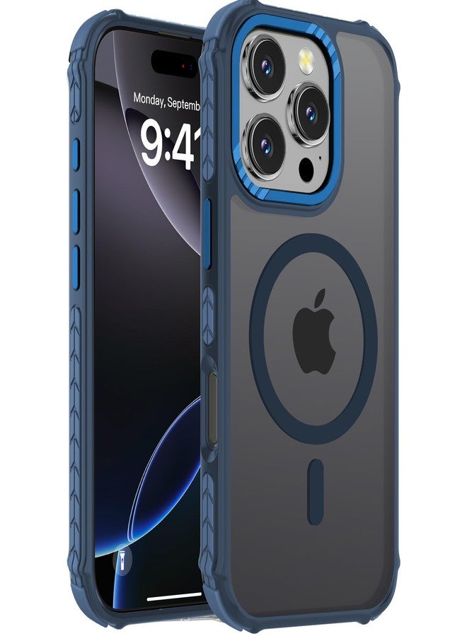 DEERLAMN Strong Magnetic Case for iPhone 16 Pro 6.3-Inch,[Compatible with Magsafe] Translucent Matte Slim Shockproof Protective Phone Cover for Women Men-Forest Blue - Image 1