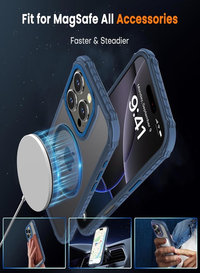 DEERLAMN Strong Magnetic Case for iPhone 16 Pro 6.3-Inch,[Compatible with Magsafe] Translucent Matte Slim Shockproof Protective Phone Cover for Women Men-Forest Blue - Image 4
