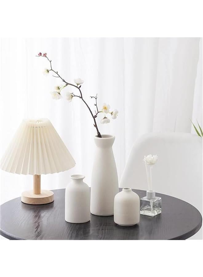 HOOKOR Ceramic vase Set of 3, Small White Flower vases for Decor, Modern Home Decor, Vases for Decor, Pampas Grass Vase, Dried Flowers Vases,Living Room,Table Shelf, Centerpieces Decoration - Image 4