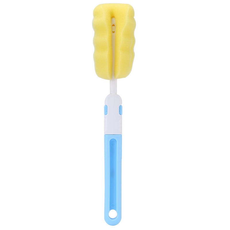 6Pcs Baby Bottle Nipple Brush Suit Set Flexible Rotating Sponge Head Cleaning Kit Blue - Image 2