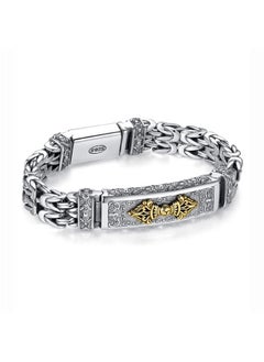 New Simple and Elegant Men's Bracelet Silver Hand-woven Chain