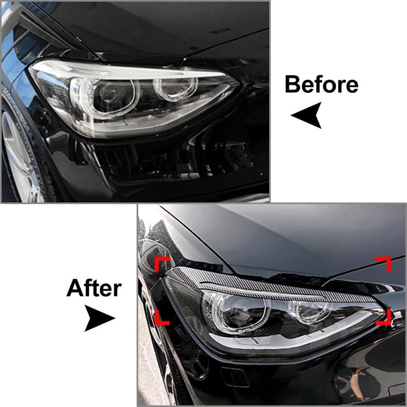 DEMULAX Car Headlight Eyebrow Eyelids Cover Trim for BMW 1 Series - Image 3