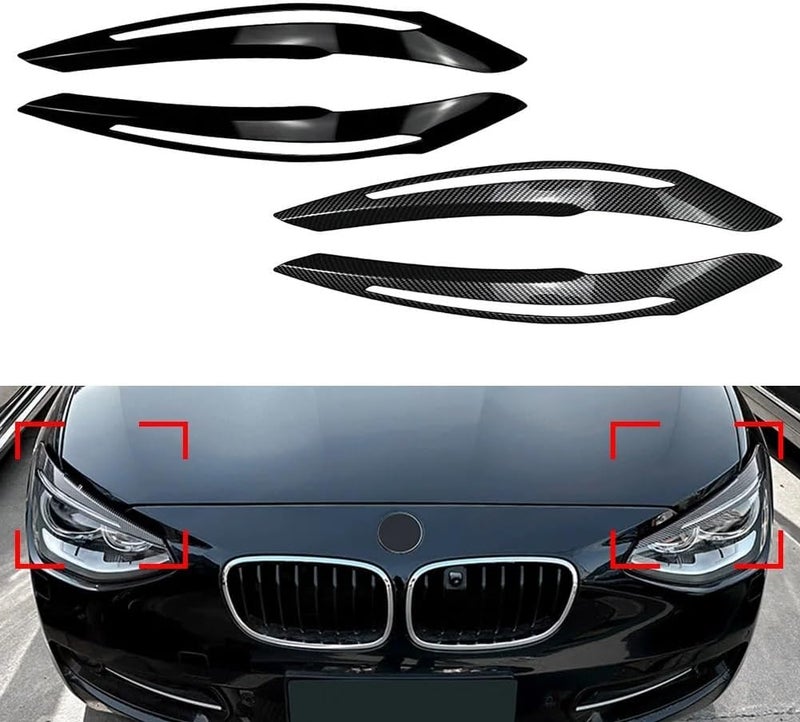DEMULAX Car Headlight Eyebrow Eyelids Cover Trim for BMW 1 Series - Image 2