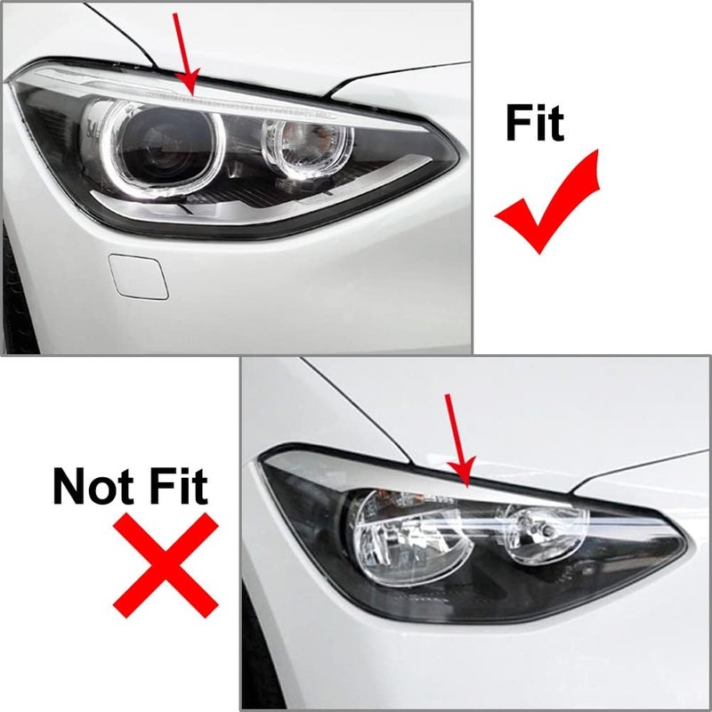 DEMULAX Car Headlight Eyebrow Eyelids Cover Trim for BMW 1 Series - Image 4
