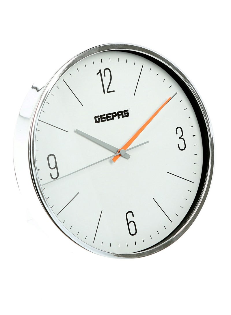 GEEPAS Geepas Wall Clock - Silent Non-Ticking, Glass cover, Large Numeral Clock, Round Decorative Wall Clock for Living Room, Bedroom, Kitchen| 2 Years Warranty| GWC26015  - Image 3