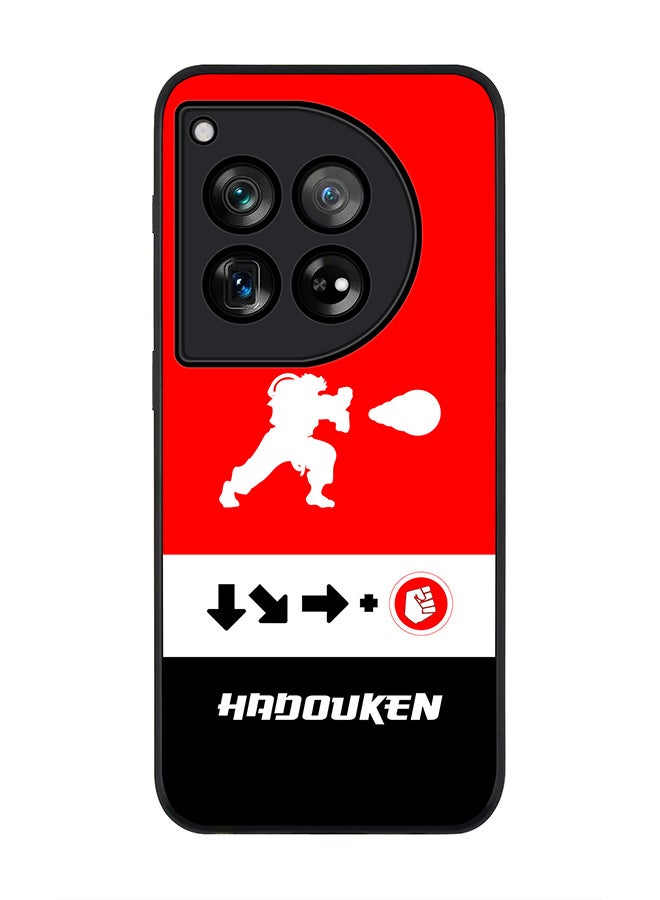 Stylizedd Rugged Black edge case for OnePlus 12R / OnePlus Ace 3 5G, Slim fit Soft Case Flexible Rubber Edges Anti Drop TPU Gel Thin Cover -  Hadouken - Image 1