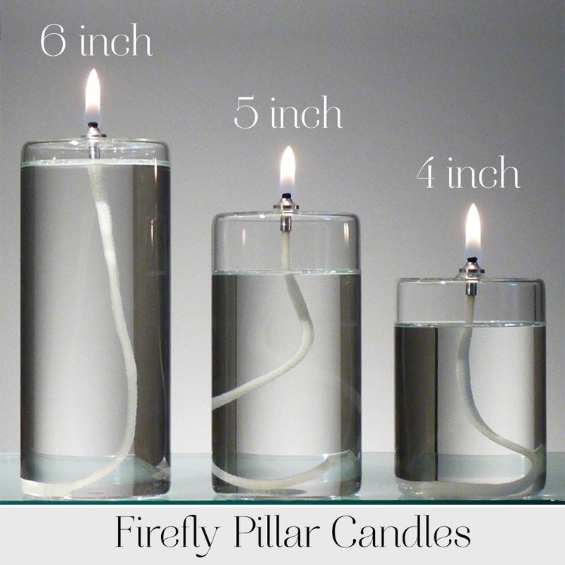 Firefly Dripless 6-Inch Refillable Glass Pillar Candle - Memory, Unity, Prayer and Window Candle - Use Alone or in a Holder or Lantern - Image 2