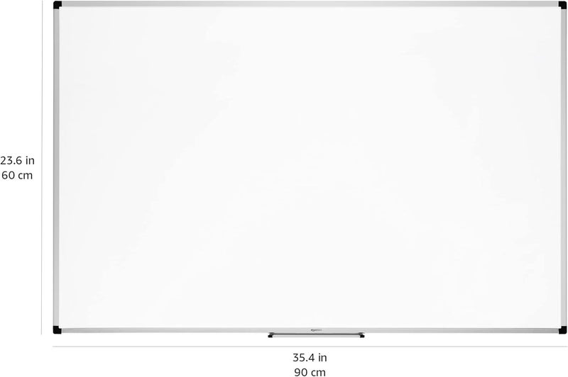 Magnetic Whiteboard with Pen Tray, Aluminium Trim and Dry-Wipe Writing Surface, 90 x 60cm (WxH), White - Image 4